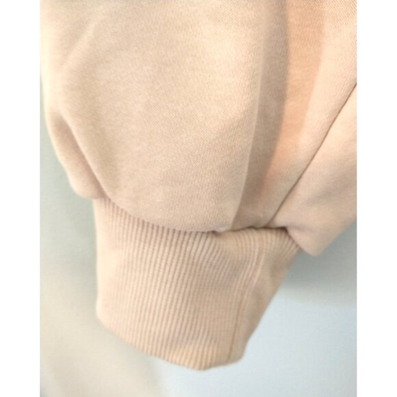 Perch By Blu Pepper Women's Sweatshirt Top Raw Seams Hi Low V Neck Beige - 1X - Picture 7 of 11